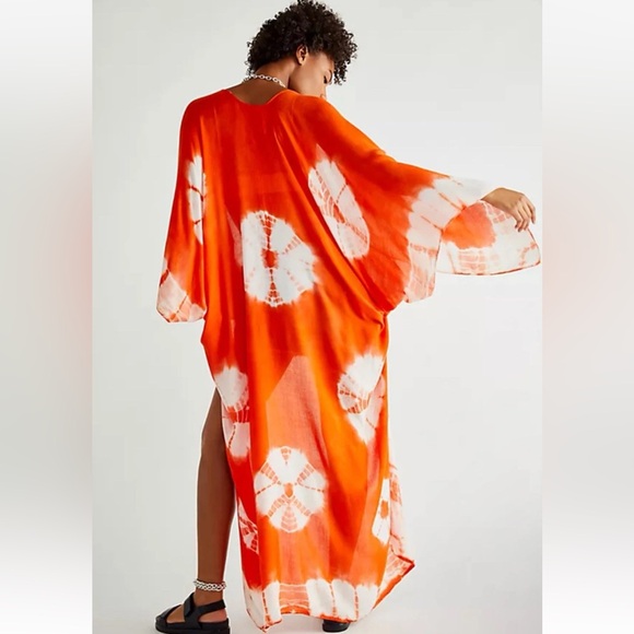Free People Other - Free People Spellbound Tie Dye Duster Kimono Orange Color